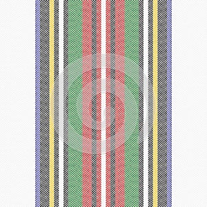 Stripe pattern from Stewart Dress #1 tartan plaid. Multicolored Scottish Christmas vector texture in black, red, green, yellow.