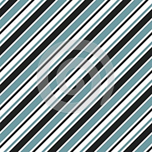 Stripe seamless pattern with Blue, white and black colors vertical diagonal stripes.Vector