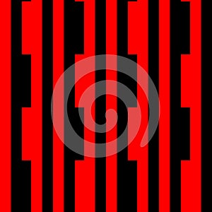 Stripe seamless pattern with red and black colors parallel stripes. Vector background