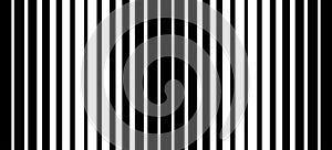 Stripe Transition. Gradient halftone gradation texture. Repeating pattern background. Black vertical parallel thin to