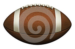 A Striped American Football with Laces On Top Edge