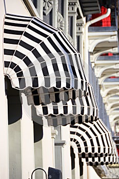 Striped awnings