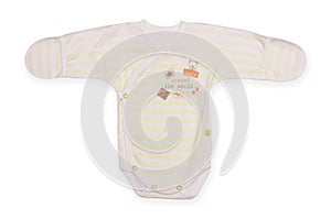 Striped baby bodysuit Isolated on white,baby`s loose jacket