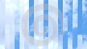 Striped background with a blue sky with clouds