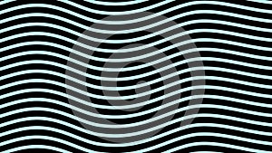 Striped background with distorted bend. Design. Bright background with stripes curves with visual illusion. Colored