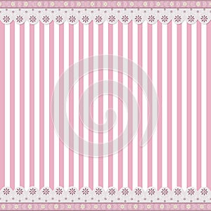 Striped background with lace border