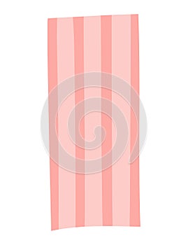 Striped beach towel hand drawn illustration.