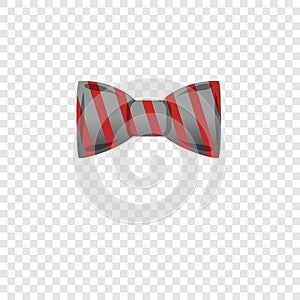 Striped bowtie icon, cartoon style