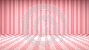 Striped candy pink studio backdrop with empty space for your content