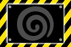 Striped caution hazard sign