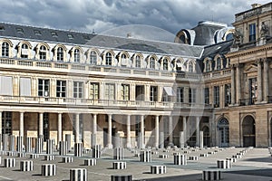 The Colonnes de Buren in the Palais Royal in Paris. photo