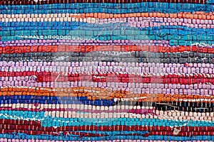 Striped colorful handmade gobelin made of fabrics