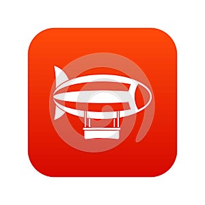 Striped dirigible icon digital red