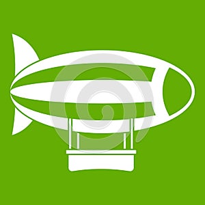 Striped dirigible icon green