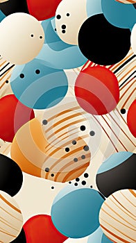 Striped and Dotted Comic Book Style Seamless Pattern AI Generated