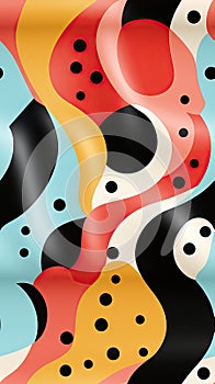 Striped and Dotted Comic Book Style Seamless Pattern AI Generated