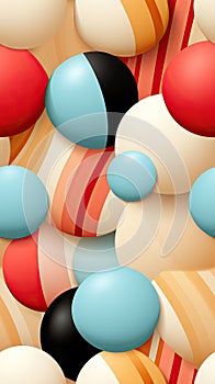 Striped and Dotted Comic Book Style Seamless Pattern AI Generated