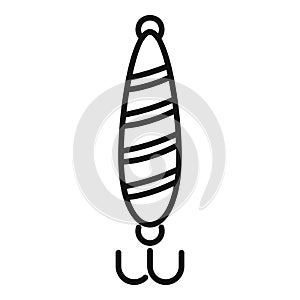 Striped fishing bait icon outline vector. Season landscape