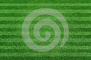 Striped grass soccer field. Green lawn sport background.