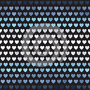 Striped heart pattern. Seamless vector background