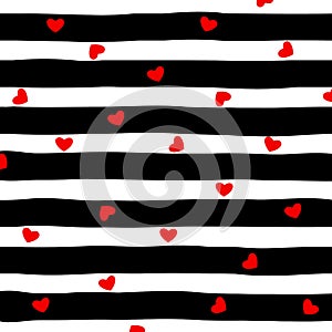 Striped and hearts background vector