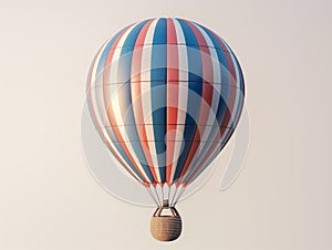 Striped Hot Air Balloon in the Sky