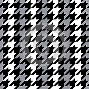 Striped Hounds Tooth in Grey, Black and White