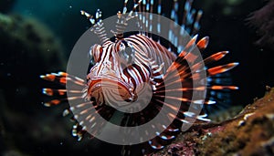Striped lionfish adds beauty to underwater seascape generated by AI