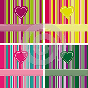 Striped Love Cards