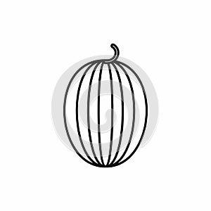 Striped melon icon, outline style