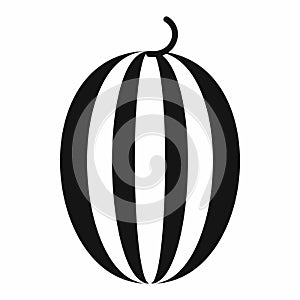 Striped melon icon, simple style