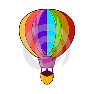 Striped multicolored aerostat balloon icon