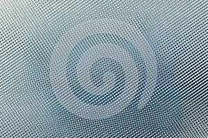 Striped old blue plastic sheet surface, abstract background