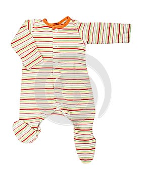 Striped orange baby clothes romper, sleeper