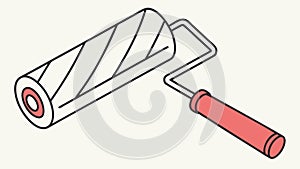 Striped Paint Roller, vector design Generative AI