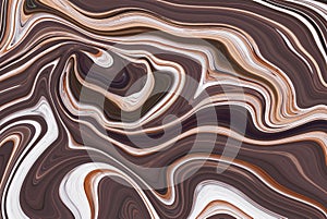 Striped painted brown background, dark texture with bright colorful lines. Creative psychedelic design. Modern backdrop, flowing