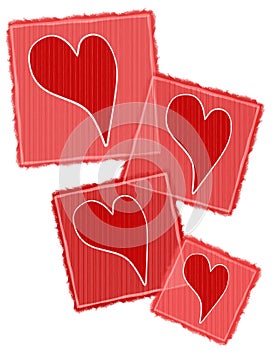 Striped Paper Valentine Hearts Collage