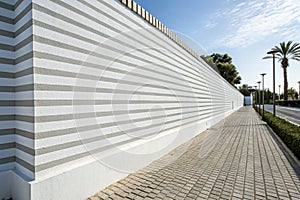 Striped pattern on white wall