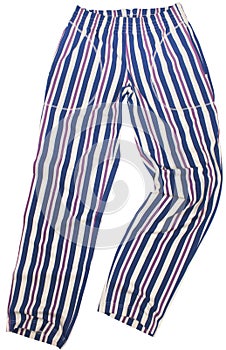 Striped pijama sweatpants isolated on white