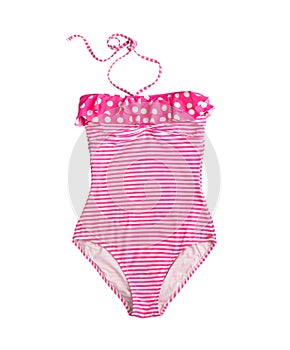 Striped pink swimsuit