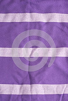 striped purple white fabric texture, top view, close-up