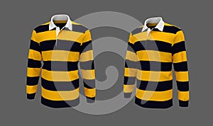 Striped rugby shirt, 3d rendering, 3d illustration