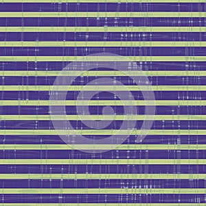 Striped scrim linen weave vector pattern. Seamless backdrop with blended horizontal stripes and random glitch texture