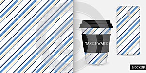 Striped seamless pattern. Abstract background elegant blue stripes, lines. Vector illustration.