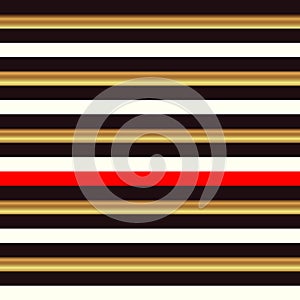 Striped seamless pattern, black, white, yellow, red stripe