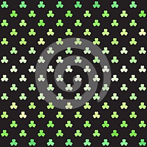 Striped shamrock pattern. Seamless vector background