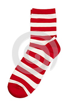 striped sock isolated on white background