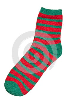 striped sock isolated on white background