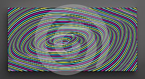 Striped surface. Liquid flowing shape. 3D wavy background with ripple effect. Modern pattern. Abstract vector illustration