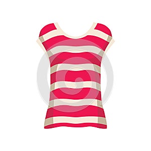 Striped T-shirt isolated on a white background. Fashion women clothes